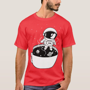 Camiseta Café No Espaço Astronauta Cuta Stars Planet Mug