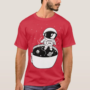 Camiseta Café No Espaço Astronauta Cuta Stars Planet Mug