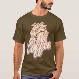 Camiseta Café no meu coração café arte barista 2