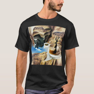 Camiseta Café no surrealismo de um canyon