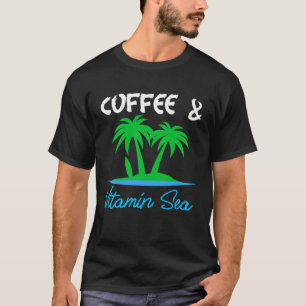 Camiseta Café Oceânico e Verão de Praia do Mar de Vitamina