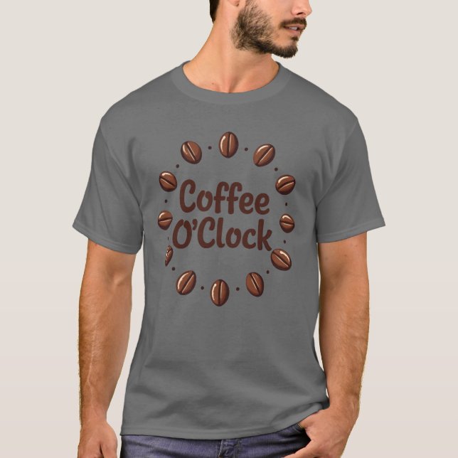 Camiseta Café OClock Grãos De Café Círculo Projeto amigos (Frente)