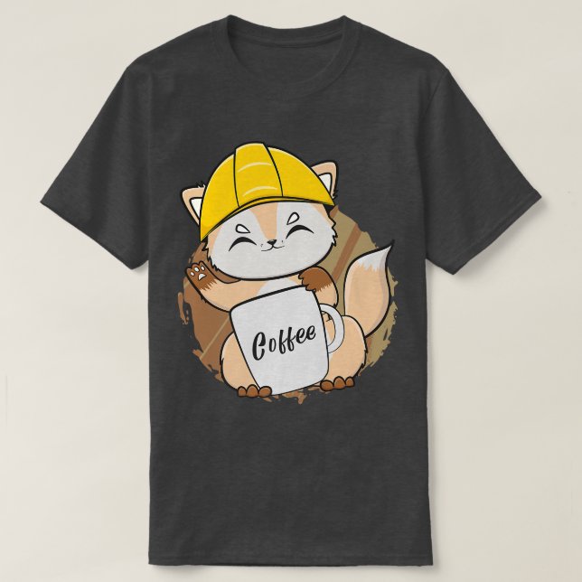 Camiseta Café Para Café De Café E Construção (Frente do Design)