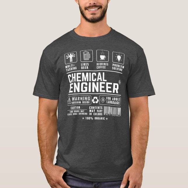 Camiseta Café para multitarefa com Engenheiro químico (Frente)