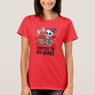 Camiseta Café para o meu Osso Skeleton T-Shirt