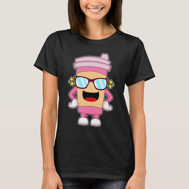 Camiseta Café para usar óculos escuros (Frente)