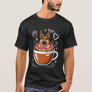 Camiseta Café Pastor Alemão Donut GSD