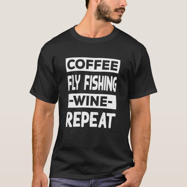 Camiseta Café Pesca com Mosca Vinho Repetir Pesca com Mosca (Frente)