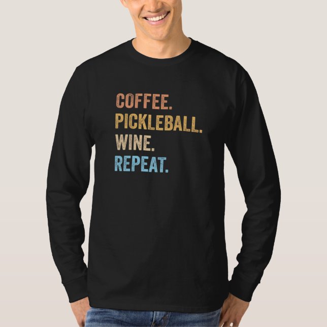 Camiseta Café Pickleball Vinho Repetir Bateria Batendo Café (Frente)