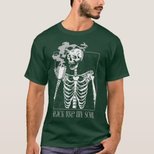 Camiseta Café Preto como o café do Bebendo de Esqueleto de