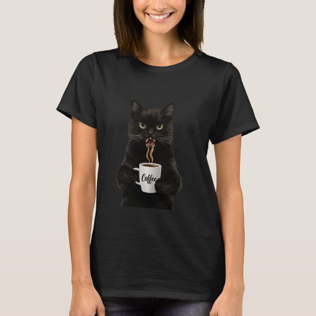 Camiseta Café Preto Engraçado Engraçado Café Preto Irritado (Frente)
