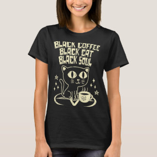 Camiseta Café Preto Gato Negro Alma Preta