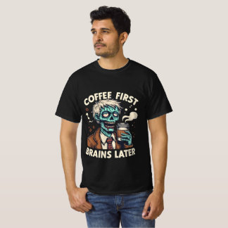 Camiseta Café Primeiro, Cérebro Mais Tarde Digitando a Ediç