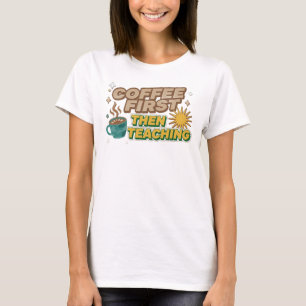 Camiseta Café PRIMEIRO ENTÃO ENSINO Criação de Arte