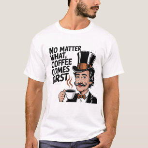 Camiseta Café Primeiro, Tudo Mais Depois