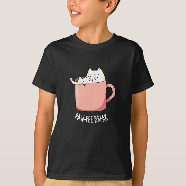 Camiseta Café Quebra Engraçada Café Café Pun Dardo BG (Frente)