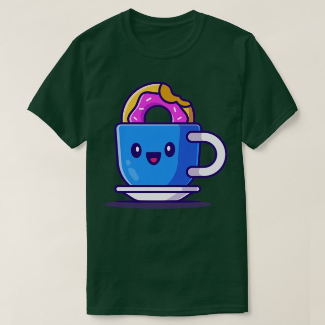 Camiseta Café Quente Bonito Com Cartoon De Noz (Frente do Design)