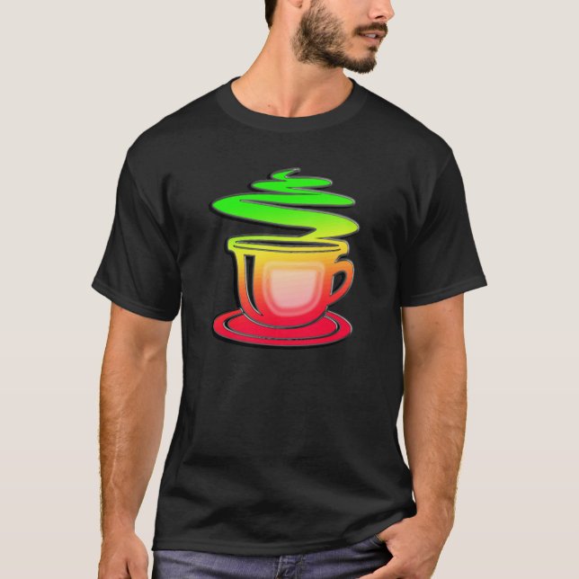 Camiseta Café quente lustroso (Frente)