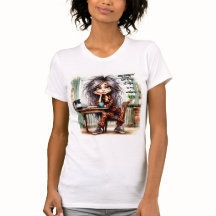 Café Quirky Lady Daydreamin' T-Shirt