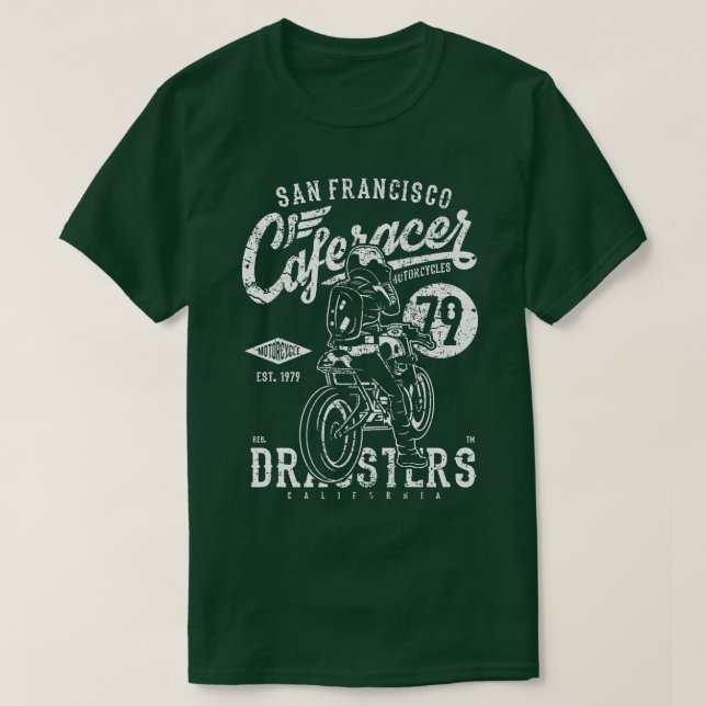 Camiseta Cafe Racer Retro Motorcycle Biker (Frente do Design)