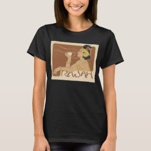 Camiseta Café Rajah Art Nouveau Vintage, Senhora com Café
