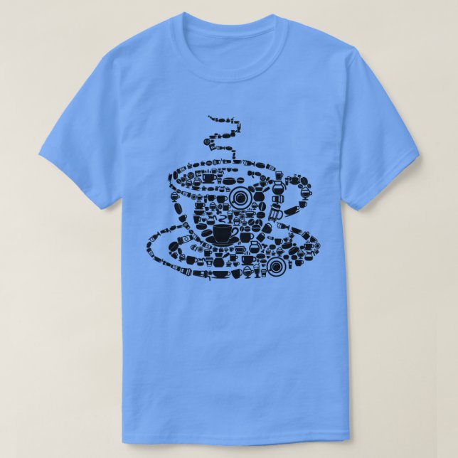 Camiseta Café reproduziu jato de mosaico Java com vapor (Frente do Design)