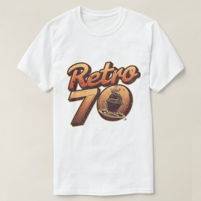 Camiseta Café Retro dos Anos 70 | Design de Estilo de Café  (Frente do Design)