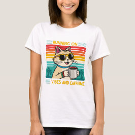 Camiseta Café Retro Vibes - Cafeine Lover Women's