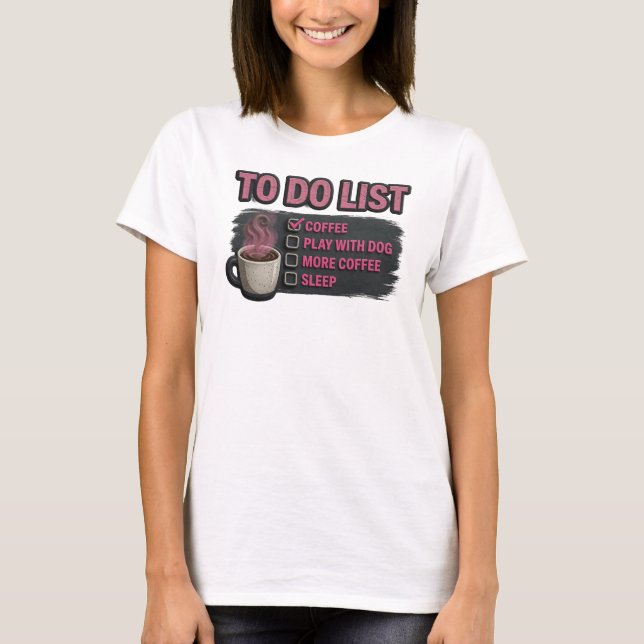 Camiseta Café Rosa Ousado BRINQUE COM O CACHORRO Design Ori (Frente)