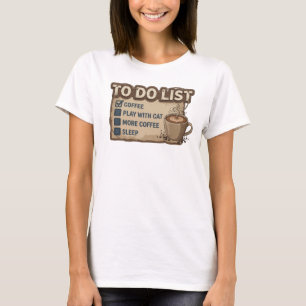 Camiseta Café Rosa Ousado BRINQUEDO COM GATO Design de Decl