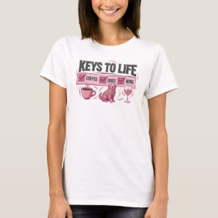Camiseta Café Rosa Ousado ENTÃO VINHO Design de Arte