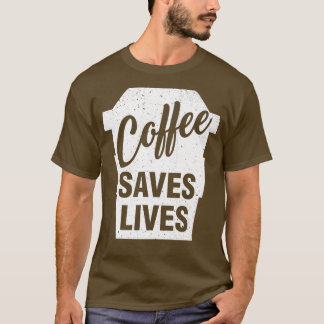 Camiseta Café Salva Vidas Engraçadas Café Sobressalto Prese
