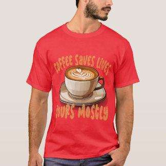 Camiseta Café Salva Vidas Principalmente o Seu Meme de Café
