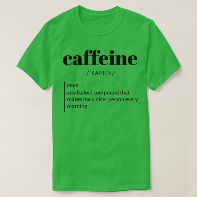 Camiseta café sarcástico engraçado definição de vício 2 (Frente do Design)