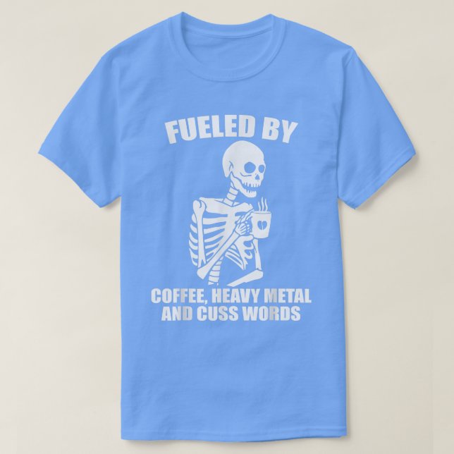 Camiseta Café Skeleton Cusco de Metal Pesado Palavra Café L (Frente do Design)