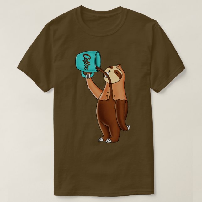 Camiseta Café Sloth (Frente do Design)