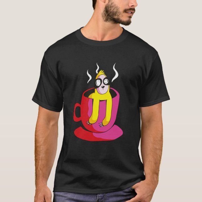 Camiseta Café Sloth Fofinho Acessórios de Café Sloth Café  (Frente)