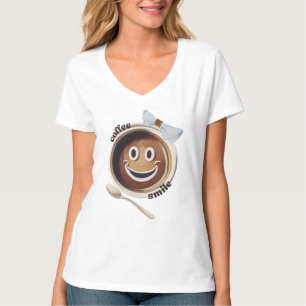 Camiseta Café Sorri Engraçado, Bonitinho