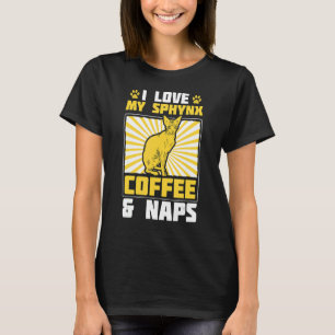 Camiseta Café Sphynx E Gato Sphynx Do Naps Kitten Pet Propr