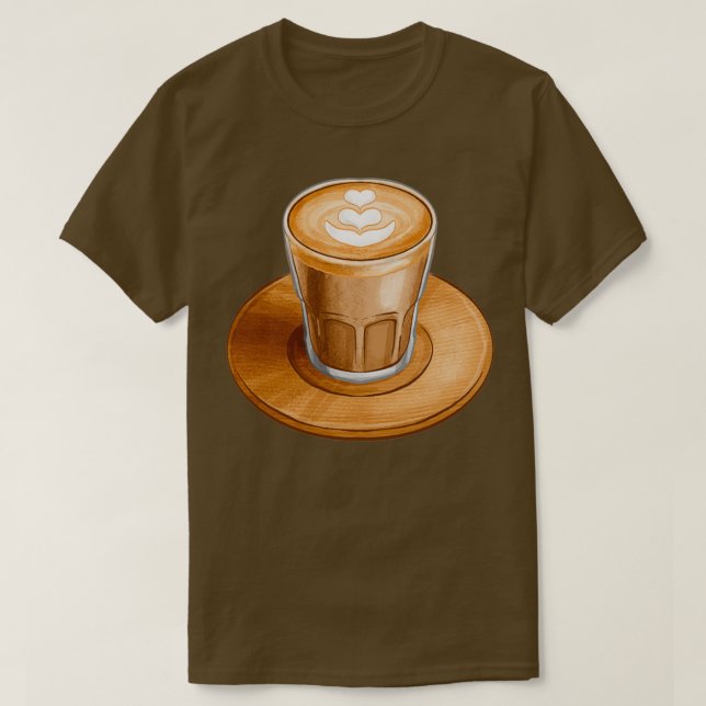 Camiseta café T, cortado e desenhado à mão (Frente do Design)