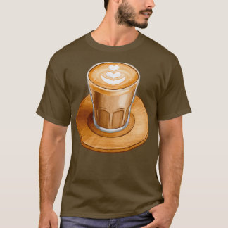 Camiseta café T, cortado e desenhado à mão