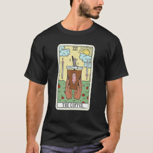 Camiseta Café Tarot Card Cuja Gata É Feita Com Café