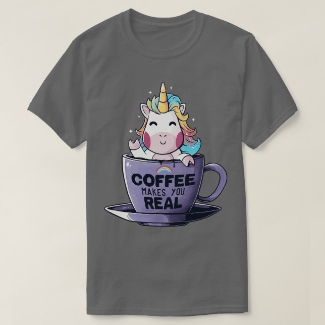 Camiseta Café Te Torna Muito Engraçado, Bonito, Luz Do Unic (Frente do Design)