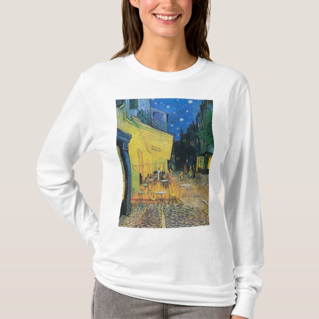 Camiseta Café Terrace na Noite 1888 por Vincent van Gogh (Frente)