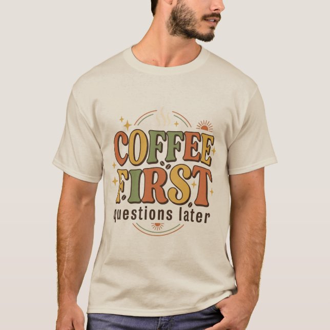 Camiseta Café Tipografia Retro Anos 70 (Frente)