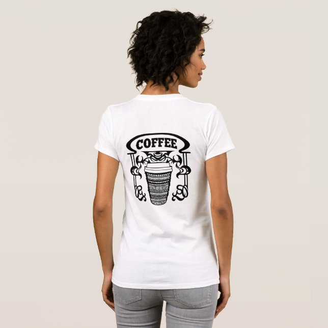Camiseta Café. Todos nós amamos café. (Parte Traseira Completa)