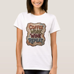 Camiseta CAFE TRABALHO VINHO REPITA Laranja Fresca