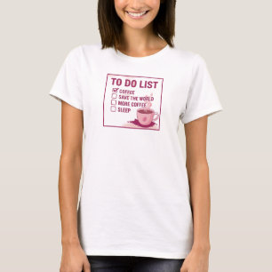 CAMISETA CAFÉ VERMELHO CONTEMPORÂNEO PRIMEIRO SALVE O MUNDO