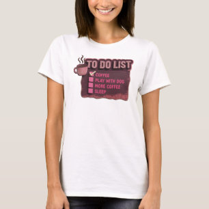 Camiseta CAFÉ Vermelho Divertido BRINQUE COM O CÃO Design O