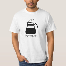 Camiseta Café Viciado Em "Cabeça De Pote" Engraçado (Para C